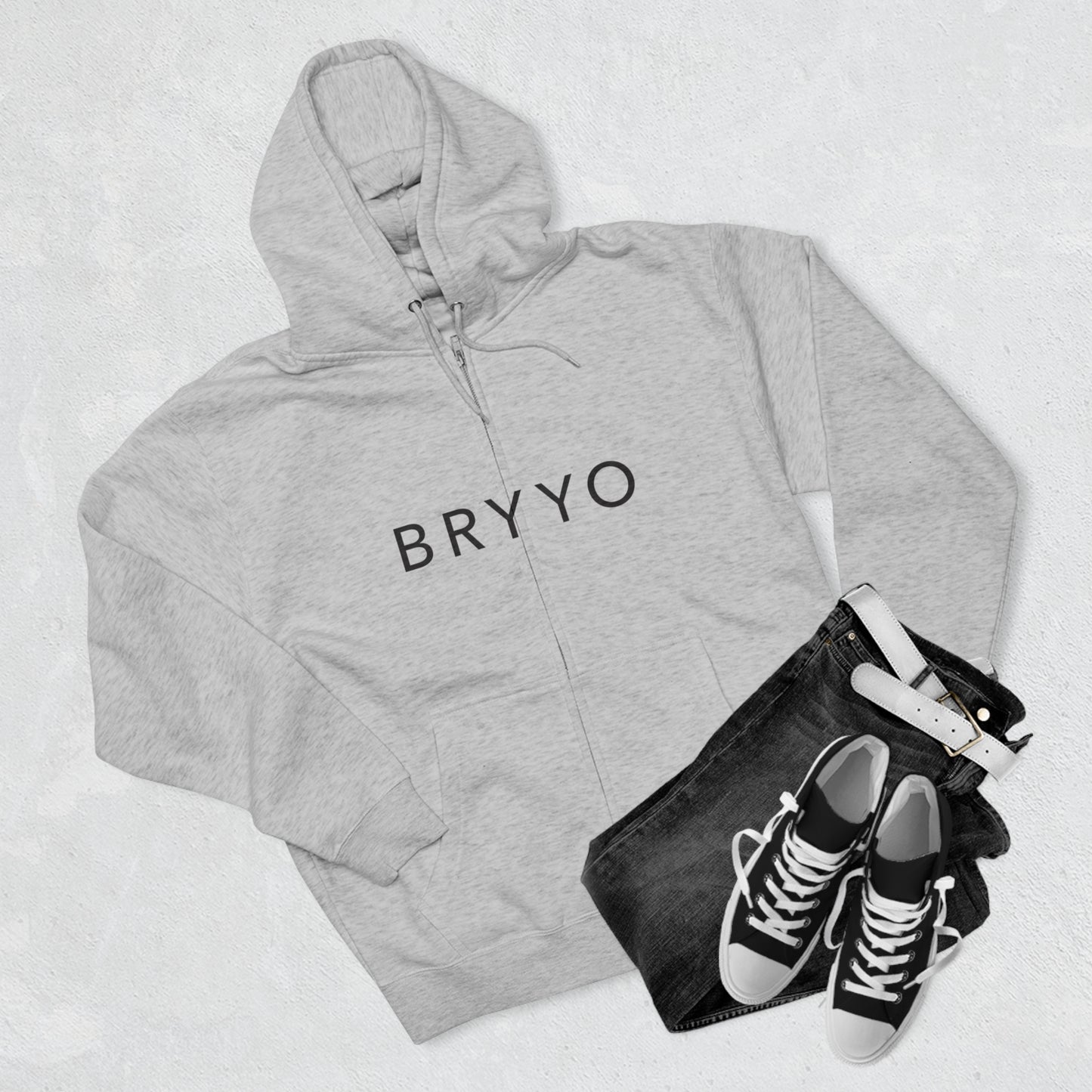 Bryyo Logo - Heather Grey Hoodie